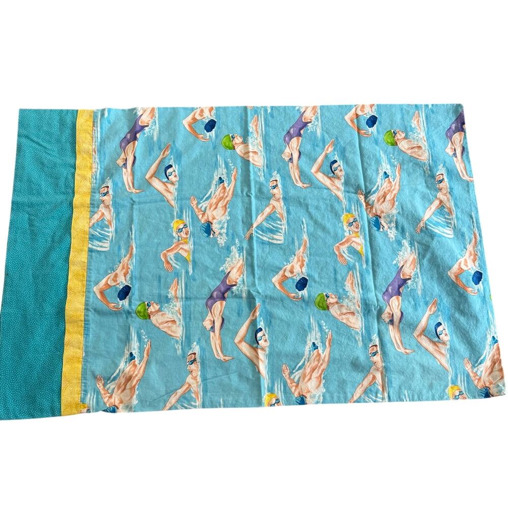 Swimmers in the Swimming Pool Pillowcase Swimmers Sports Novelty Cotton Standard